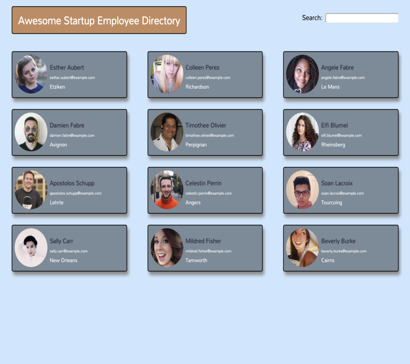 Employee Directory with API