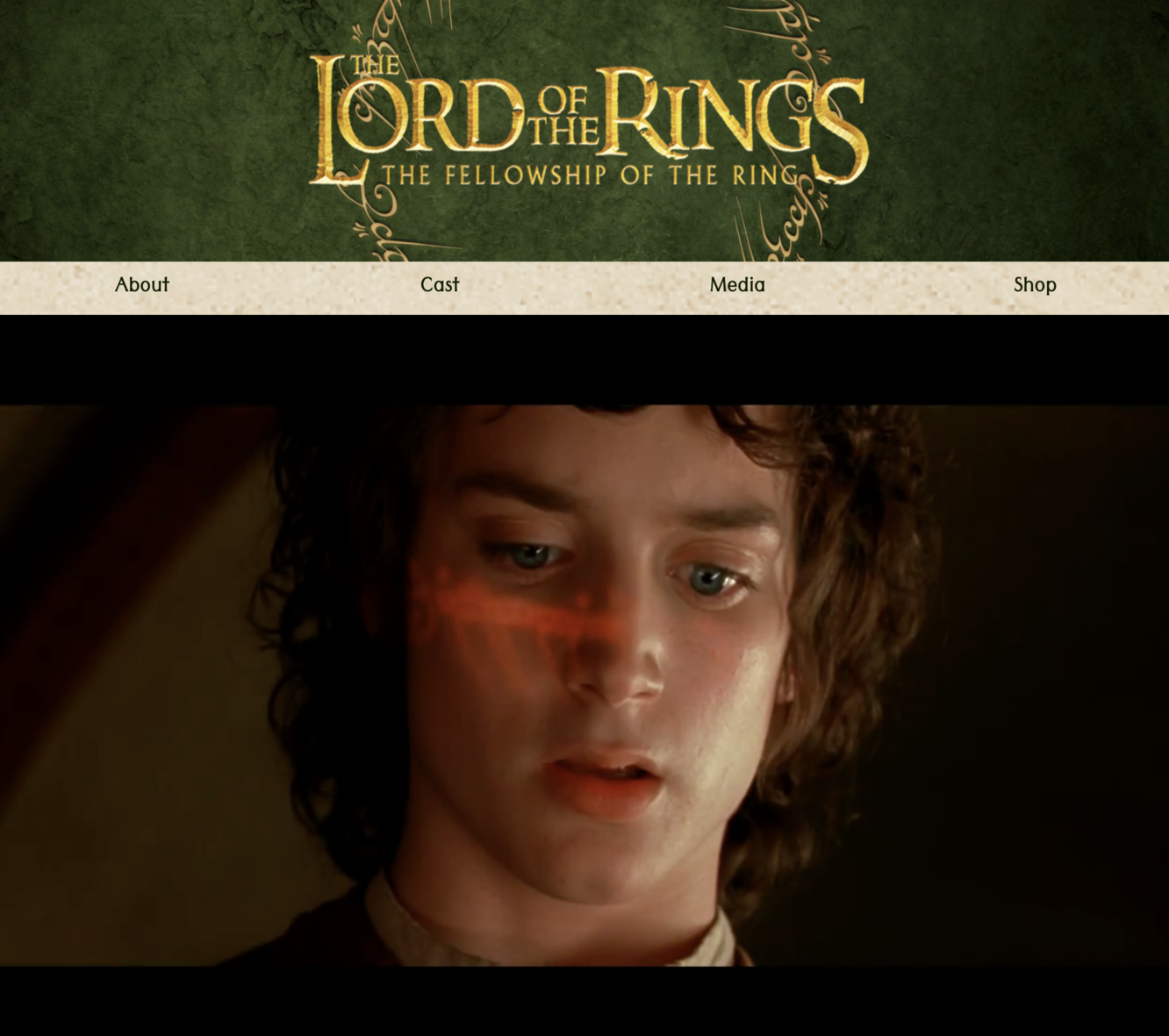 Lord of the Rings Landing Page